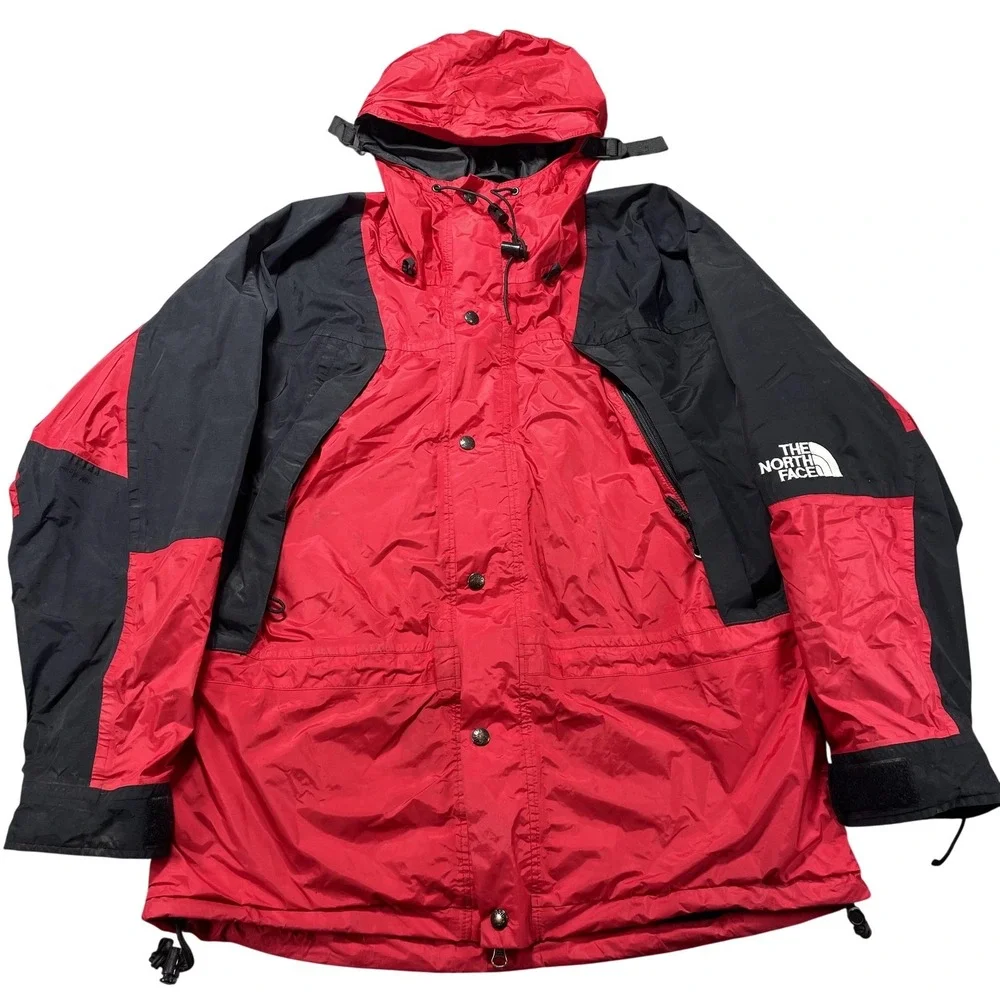Vintage The North Face Jacket Mens Medium Red Black Gore-Tex Hooded Ski USA 90s